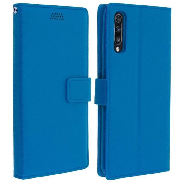 Hus för Samsung Galaxy A70 - AVIZAR - Plånboksfodral - Ekoskinn - Stöd Funktion - Blå