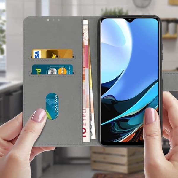 Fodral - Xiaomi - Redmi 9T - Skydd - Kortfack - Videostöd - Magnetisk