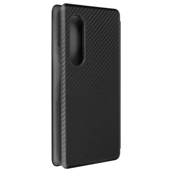 Fodral för Samsung Galaxy Z Fold 3 - AVIZAR - Kortficka med Rem - Kolfiber Effekt svart