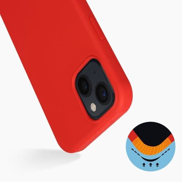 Skyddsskal - AVIZAR - iPhone 13 Mini - Halvstyvt silikon - Soft-touch finish - Röd