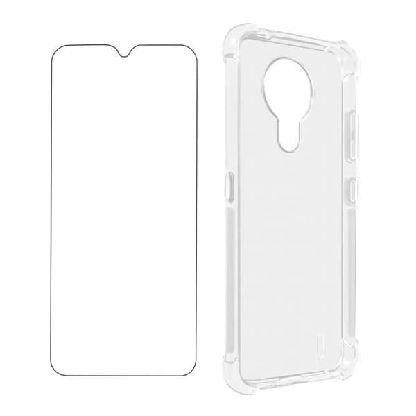 Nokia 1.4 Fodral + Film - AVIZAR - Mjukt fodral och genomskinligt härdat glas
