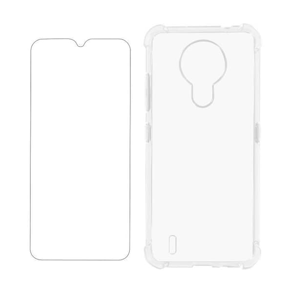 Nokia 1.4 Fodral + Film - AVIZAR - Mjukt fodral och genomskinligt härdat glas