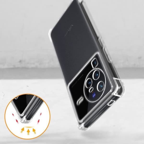 Fodral - AVIZAR - Vivo X80 Pro - Tunt och lätt - Transparent - Skydd mot stötar och repor