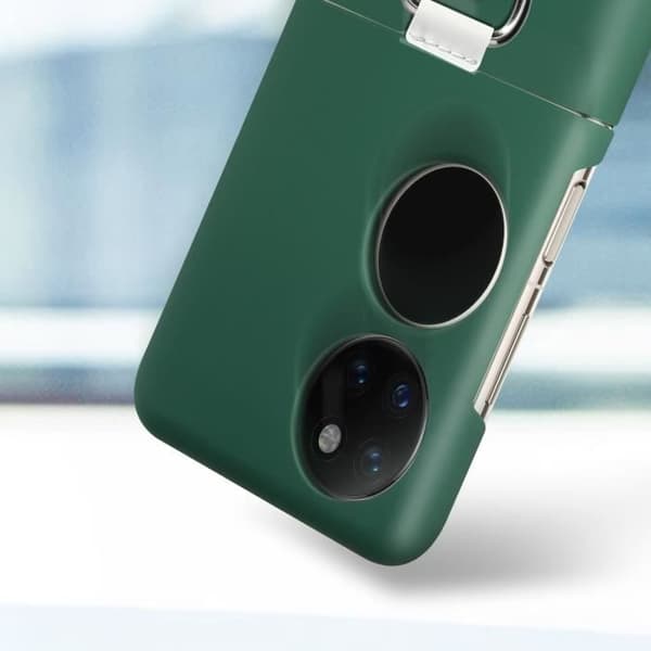 Huawei P50 Pocket Stelt fodral 2-delad Design Håller Ring Grön