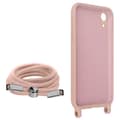 Miniatyrbild 2 av 4: AVIZAR Fodral till Apple iPhone XR - Halvstyv - Halsrem 80cm - Rosa