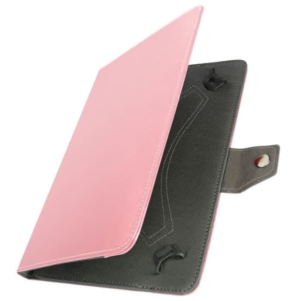 Housse Tablett - AVIZAR - Universell - Vintage Läder Effekt - Videostöd - Rosa