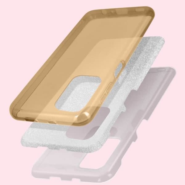AVIZAR Glitterfodral för Xiaomi Poco M4 Pro 5G och Redmi Note 11S 5G - Gul - Mjuk - Glitterdesign