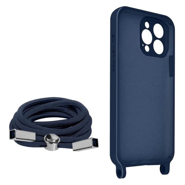 AVIZAR Apple iPhone 13 Pro Lanyardfodral Halvstyv Blå - Halsrem 80cm