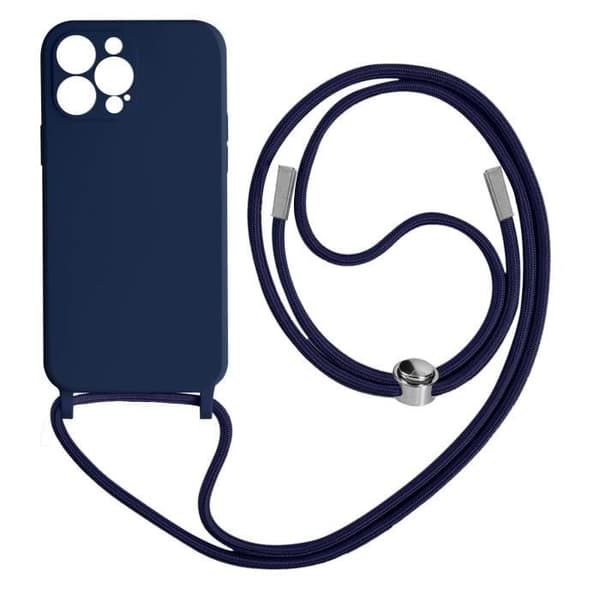 AVIZAR Apple iPhone 13 Pro Lanyardfodral Halvstyv Blå - Halsrem 80cm