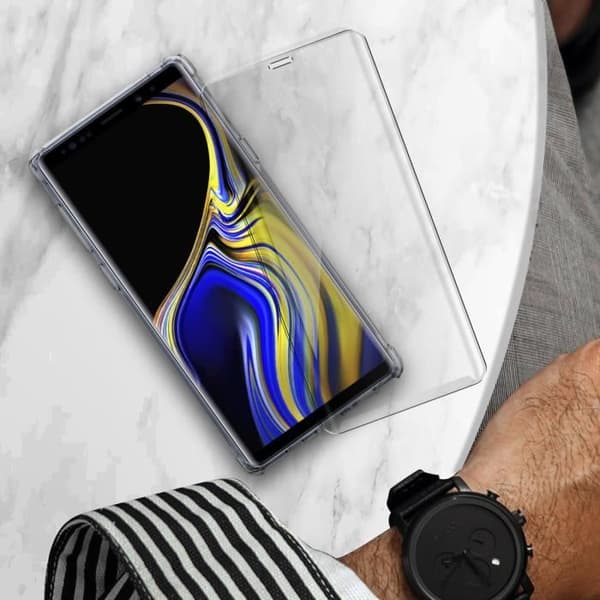 Samsung Galaxy Note 9 Fodral + Film - AVIZAR - Premium 360° skyddspaket - Vit - Stel - Smidig