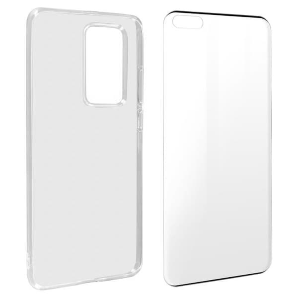 Huawei P40 Pro Soft Case och 9H härdat glasfilm svart - AVIZAR - 360° skyddspaket