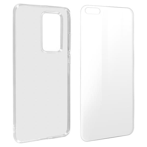 Huawei P40 Pro Mjukt fodral och 9H härdat glasfilm Transparent