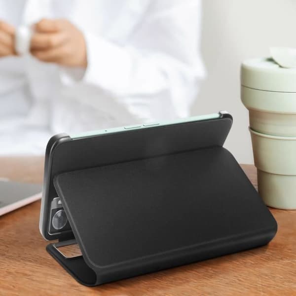 Original Oppo A57 och A57s fodral Svart plånbokshållare Stativ Flip Cover