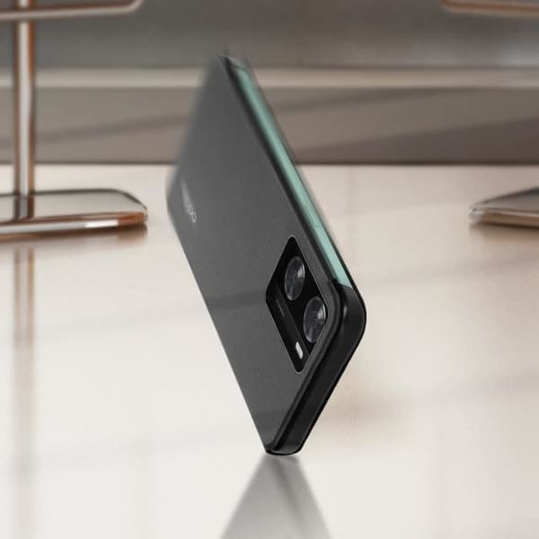 Original Oppo A57 och A57s fodral Svart plånbokshållare Stativ Flip Cover