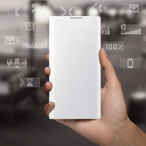 Hölster - Samsung - Galaxy Note 10 - Kreditkortfodral - LED View Cover - Vit