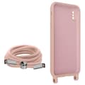 Miniatyrbild 2 av 4: Coque iPhone XS Max - AVIZAR - Semi-rigid - Justerbar nylon snor 80cm - Rosa - Unisex