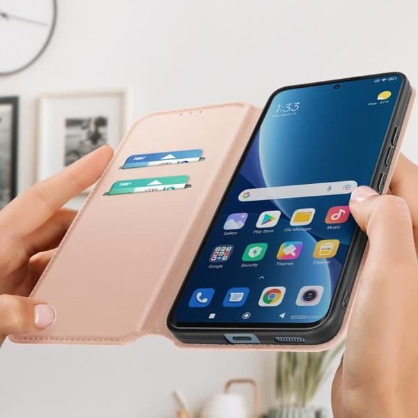 Xiaomi 12 Lite Fodral - AVIZAR - Plånboksfodral - Rosa - Videostödfunktion