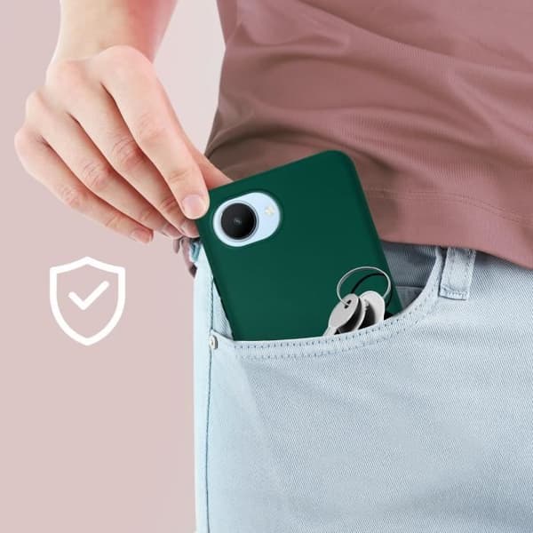 Realme C30 Flexibelt Silikonfodral Matt Finish Anti-Fingerprint Dark Green