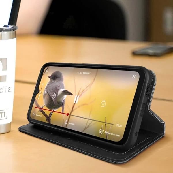 Samsung Galaxy Xcover 6 Pro Plånboksfodral Video Support Funktion svart