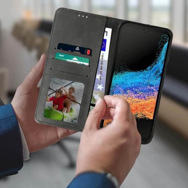 Samsung Galaxy Xcover 6 Pro Plånboksfodral Video Support Funktion svart