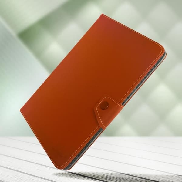 Universal 10 tums tabletfodral Åldrad lädereffekt Videostöd Orange