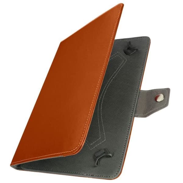 Universal 10 tums tabletfodral Åldrad lädereffekt Videostöd Orange