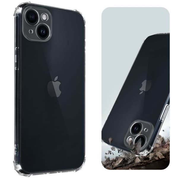 iPhone 14 Plus Fodral - AVIZAR - Soft Gel Silikon - Förstärkta hörn - Stötsäker Transparent