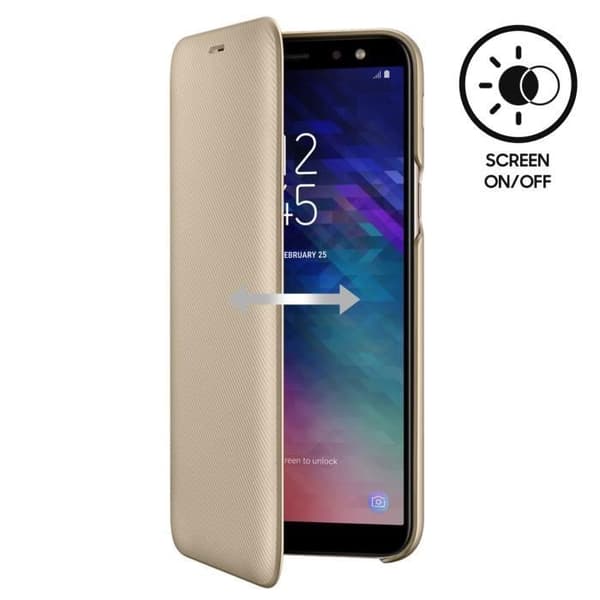 Samsung Plånboksfodral Samsung Galaxy A6+ Originalfodral Guld Plånboksfodral