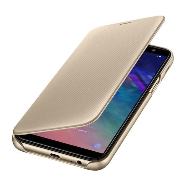 Samsung Plånboksfodral Samsung Galaxy A6+ Originalfodral Guld Plånboksfodral