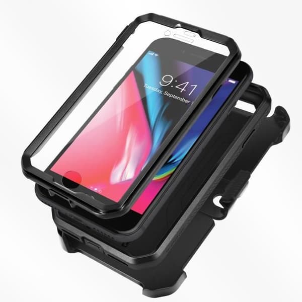 Skyddsfodral - Supcase - Unicorn Beetle Pro - Svart - iPhone SE 2022, 2020, 8 och 7 - Stötsäker 1.2m
