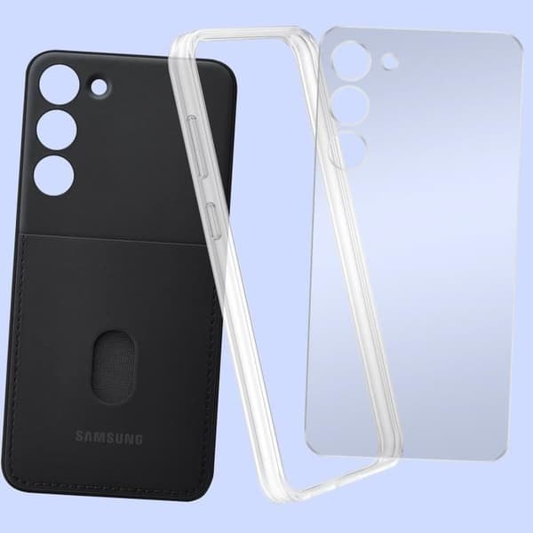 Fodral till Galaxy S23 Plus utbytbar baksida Originalkorthållare Svart