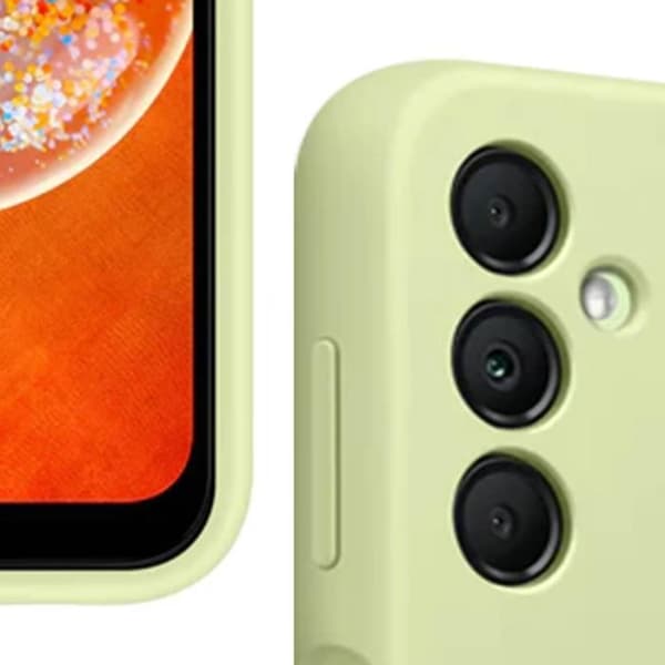 Original Samsung A14 4G och 5G Silikonfodral Kortplats Korthållare Limegrön
