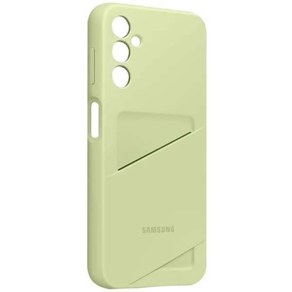 Original Samsung A14 4G och 5G Silikonfodral Kortplats Korthållare Limegrön