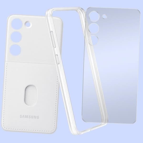 Fodral till Galaxy S23 Plus Utbytbar baksida Korthållare Original vit