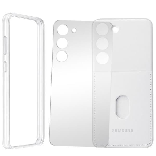Fodral till Galaxy S23 Plus Utbytbar baksida Korthållare Original vit