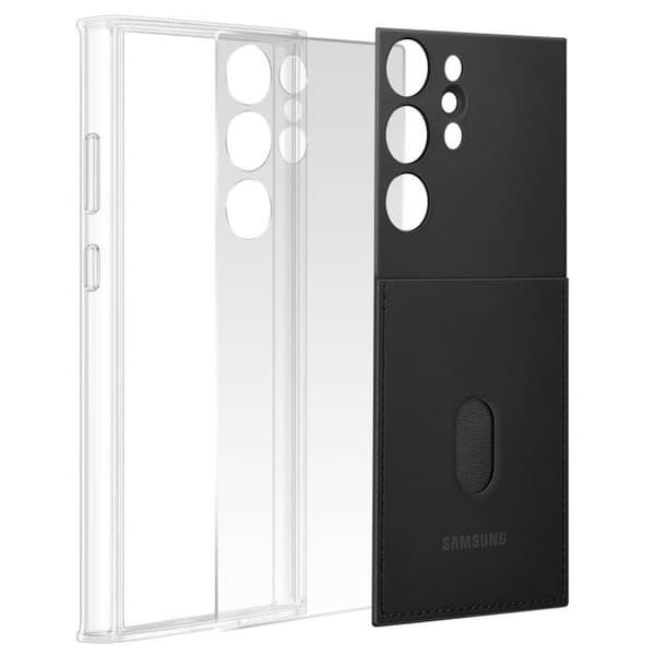 Fodral till Galaxy S23 Ultra Utbytbar baksida Original korthållare svart