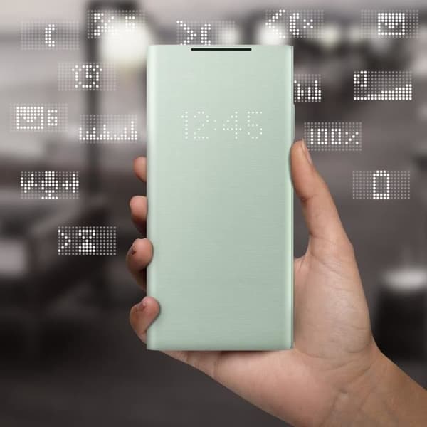 Fodral - Samsung - Galaxy Note 20 - Led View Cover - Grön - Semihårt - Taktile