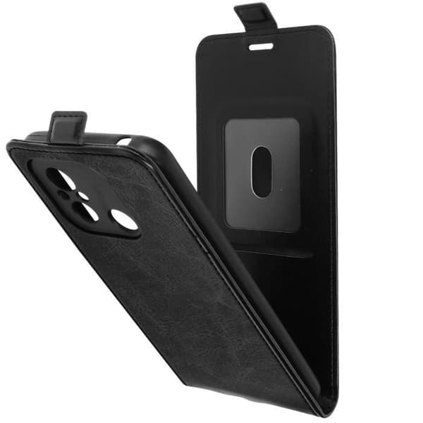 Fodral till Xiaomi Redmi 12C - AVIZAR - Magnetisk vertikal flip - Svart - Korthållare