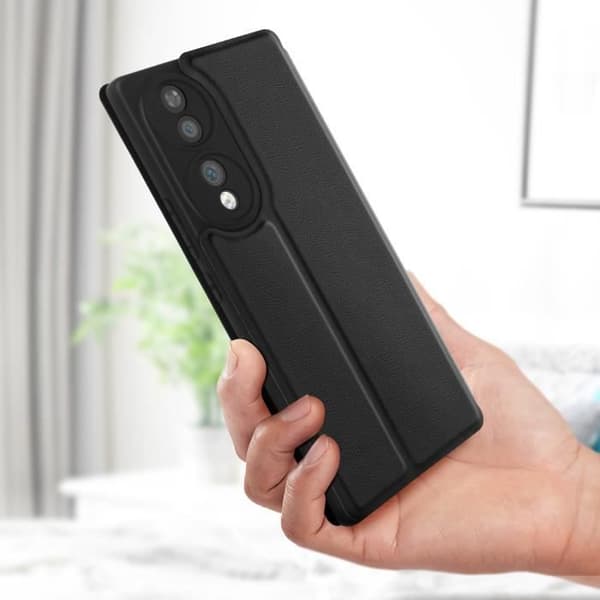 Honor 70 Case Flip Card Hållare Video Support 100 % återvinningsbar Myway Black