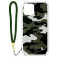 Miniatyrbild 1 av 4: iPhone 12 och 12 Pro Fodral med handledsrem Guess Green Camouflage Pattern Green