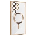 Miniatyrbild 2 av 4: MagSafe fodral för Samsung S23 Ultra kameraskydd Transparent / Guld