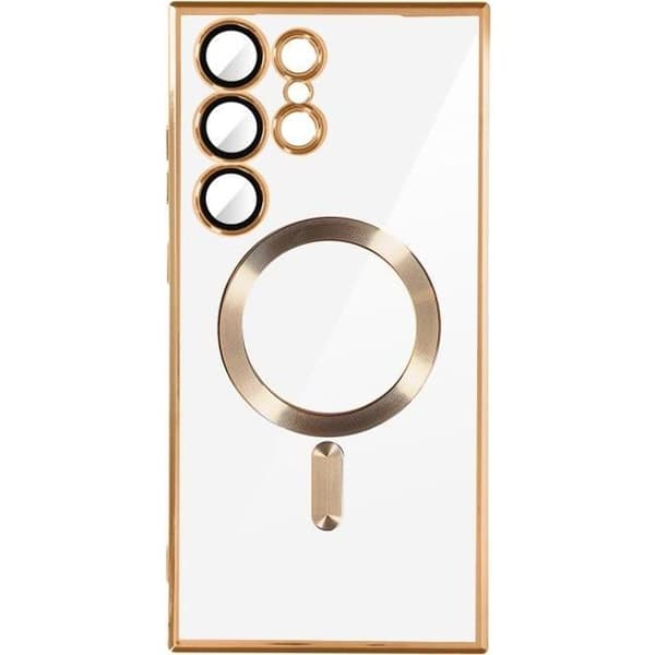 MagSafe fodral för Samsung S23 Ultra kameraskydd Transparent / Guld