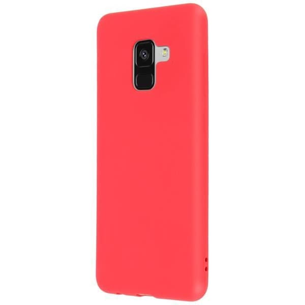 Forcell Galaxy A8 Fodral Soft Touch Silikon Soft Gel Fodral - Röd