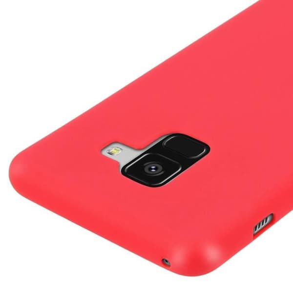 Forcell Galaxy A8 Fodral Soft Touch Silikon Soft Gel Fodral - Röd
