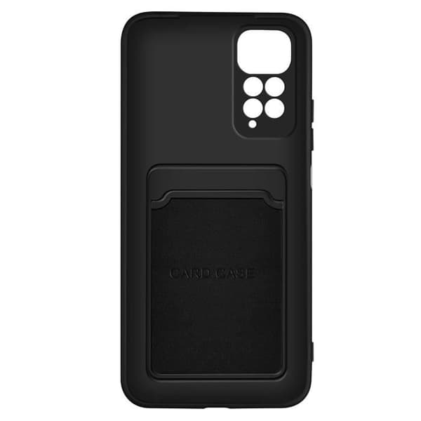 Fodral - FORCELL - Xiaomi Redmi Note 11 och 11s - Mjuk silikon - Integrerad korthållare - Svart