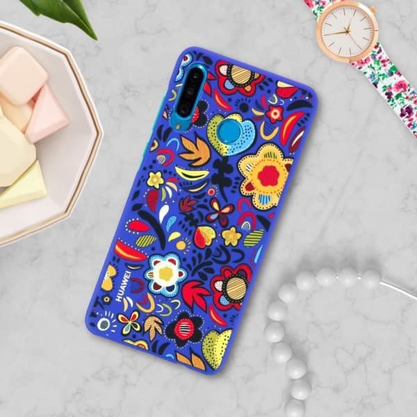Skyddsskal - HUAWEI - P30 Lite - Flerfärgad Blommönster - Hård Skydd - Rep- och Stötsäker