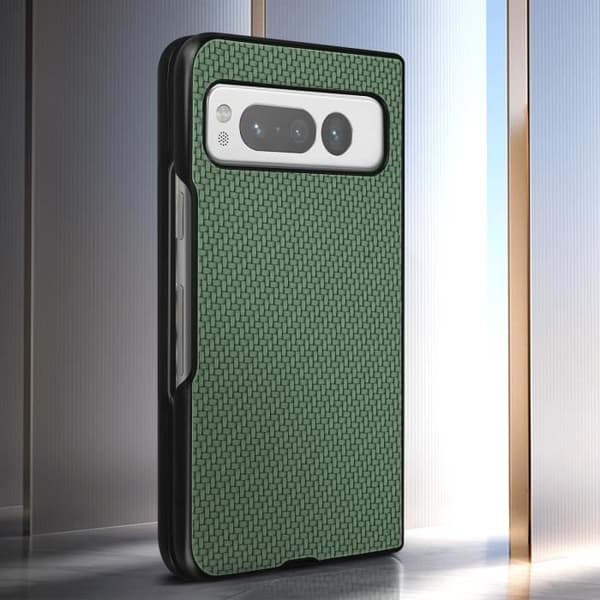Fodral till Google Pixel Fold - AVIZAR - Carbon Style - Grön