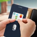 Miniatyrbild 4 av 4: Fodral till Xiaomi 13 Lite - AVIZAR - Äkta läder - Blå - Stativ - Korthållare