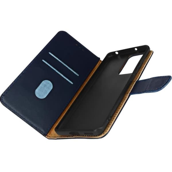 Fodral till Xiaomi 13 Lite - AVIZAR - Äkta läder - Blå - Stativ - Korthållare