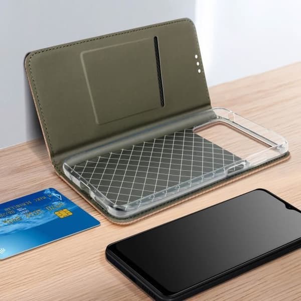 Fodral till Xiaomi Poco M5 - AVIZAR - Magnetisk flipkorthållare - Rosa - Stel - Syntet